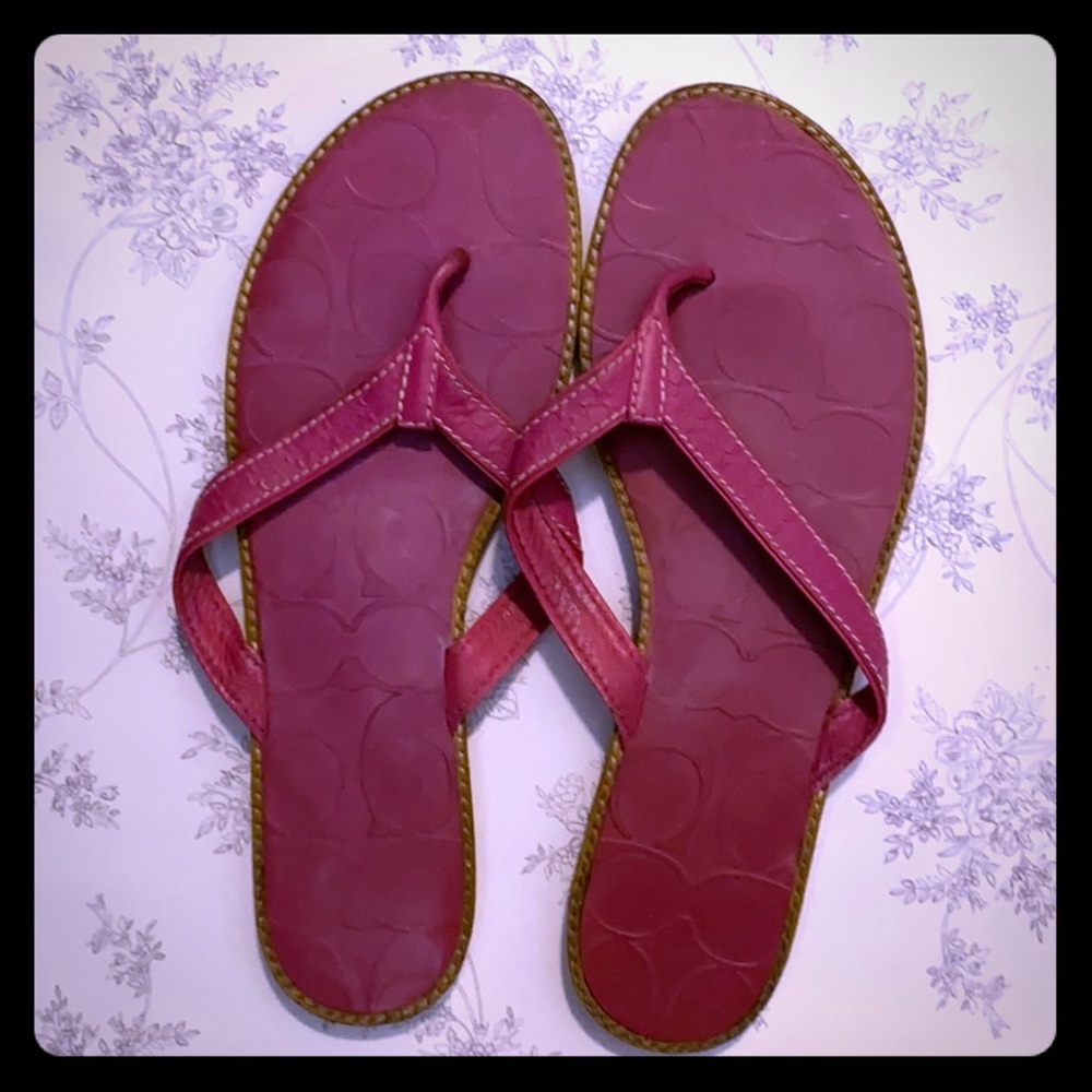 Pink Coach Flip Flops